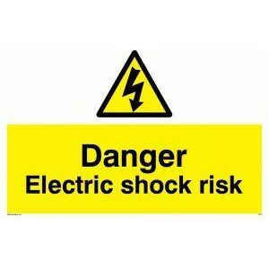 Viking Signs WE72-A1L-AC""Danger Electric Shock Risk"" 600 mm H x 800 mm L