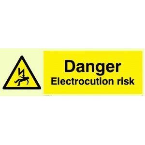 Viking Signs WE79-L62-PV""Danger Elektrocution Risk"" 200 mm H x 600 mm B
