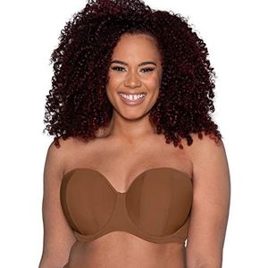 Curvy Kate Bra zonder bandjes luxe beha met meerdere posities voor dames, Bruin (Caramel Caramel)