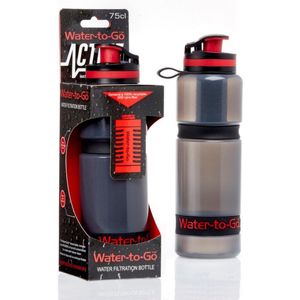 WatertoGo Waterfles met Filter Active - Waterfilter - Outdoor - Hiking - Reizen en Travel - Drinkfles Rood - 75cl – BPA Vrij