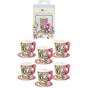 Talking Tables Alice in Wonderland kop- en schotelset | Mad Hatter Afternoon Tea Party Decoraties voor verjaardag, babyshower, bruiloften, pak van 12, papier, gemengde kleuren, 12 stuks (Pack van 1)