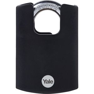 Yale Messing Hangslot - Y121B/50/132/1 - Slot met Gesloten Beugel - High Protection - Geschikt voor Buiten - Breedte 50 mm - Zwart