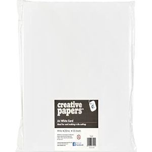 Scola Basic White A4 170gsm Card Pack, 100 vellen voor knutselen, kinderen kunstactiviteiten en scrapbooking, ideaal voor hobbyisten en professionele knutselaars, volwassenen en kinderen