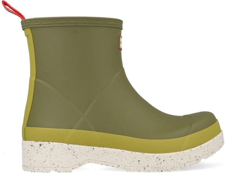Hunter - Men Play Short Speckle Sole - Regenlaars - Groen - Natuurlijk Rubber