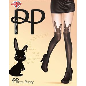 Pretty Polly Panty - Fashion - Konijn - Bunny Suspender - One Size - 34/42 - Zwart/Nude