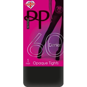 Pretty Polly - 60 Denier Opaque Panty - Zwart - Katoen