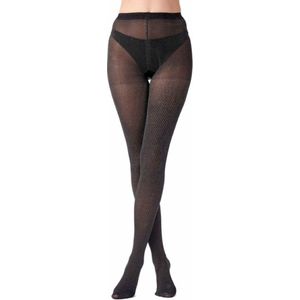 Pretty Polly Panty - Glitter - Diagonal - Sparkly Mesh - One Size - Zwart/Silver