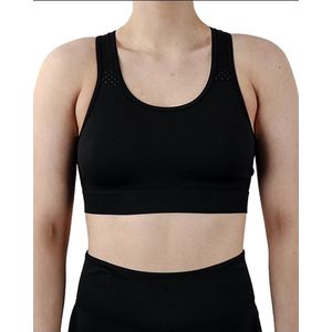 Pretty Polly Crop Top - Active Wear - Nauw Sluitend - Ronde Hals - Ademend - Naadloos - Yoga - Pilates - S/M - Zwart