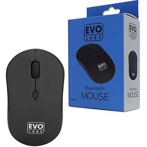 Evo Labs BTM-001 Bluetooth Mouse 800 DPI Optical Tracking Full Size 3 Button with Scroll Wheel Ambidextrous Design Matte Black