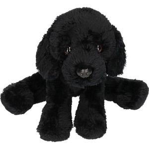 Suki Gifts pluche knuffeldier hond - Zwarte Labrador - 15 cm - Honden knuffels - huisdieren knuffels