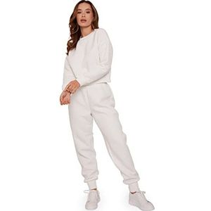 Chi Chi London Dames Cream Quileted Loungewear Set, L, crme, L
