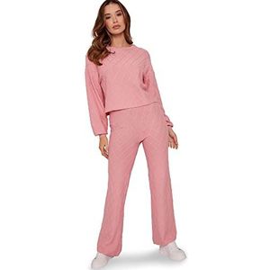 Chi Chi London Dames roze Diamond Stitch Loungewear Set, S, roze, S