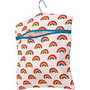 Beldray LA084415EU7 Rainbow Hang On The Line Peg Bag, eenvoudige ophanghaak, geschikt voor maximaal 50 haringen, 33 x 30 cm, turkoois/wit/rood, meerdere kleuren