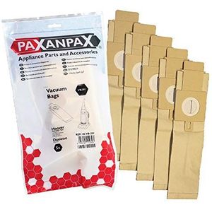 Paxanpax VB291 Compatibele Stofzuigerzakken, Papieren Zakken voor Hoover H20/H20A' Purepower, U3100, U3200, U3300, U3400, U3500, PU2100, DM4483 Daewoo Upright serie (5 stuks), Papier, Bruin