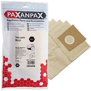 Paxanpax VB351 stofzuigerzak voor Bosch Siemens type D, E, F, G, H' Activa, Alpha, Kids & Fun, Super VS serie (5 stuks), papier, bruin