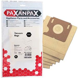 Paxanpax VB209 compatibele papieren vacuümzakken voor Electrolux 'E51/E51N, Elite, Z2320, Z2330, Filio Z1905, Mega Boss, Mondo Plus, Z2300-Z2315, Xio Z1005-1030-serie (Pack van 5), bruin