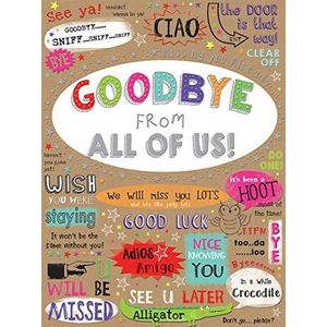 Piccadilly Greetings Group Ltd Grote moderne kaart tot ziens van ons allemaal - 12 x 9 pouHardliness - Piccadilly Greetings