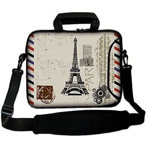 Ektor 13 inch schoudertas, zacht, voor notebooks, met handvat, Eiffeltoren