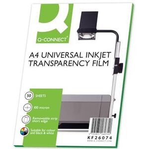 Q-Connect KF26074 OHP-folie voor inkjetprinters, 50 stuks