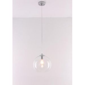 Ronde hanglamp taupe met zwart snoer