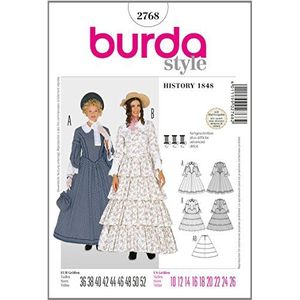 Burda 2768, model Biedermeier-jurk (dames, maat 36-52), niveau 4, gevorderd