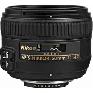 Nikon 2180 lens 50 mm/F 1,4 G, geel, zwart
