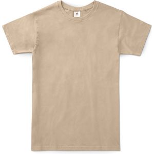B&C Exact 150 Heren T-Shirt - Zand / Beige - Small - Korte Mouwen