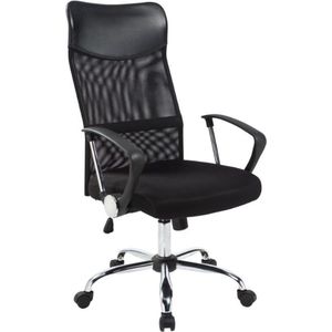 Bureaustoel ARIA HIGH netstof/kunstleer zwart draaistoel, PC-stoel, hoge rugleuning Ergonomische bureaustoel - voor volwassenen