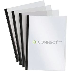 Q-Connect KF01940 bindstrip en afdekking, 5 mm, A4, 100 stuks, zwart