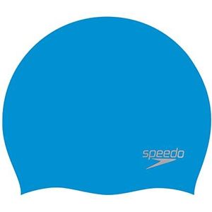 Speedo Moulded siliconen zwemmuts, uniseks, volwassenen, blauw/chroom, eenheidsmaat