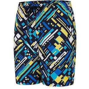 Speedo - Glitchwarp Allover - Zwembroek - Blauw - 15 inch