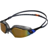 Speedo Unisex Aquapulse Pro Spiegel Zwembril voor volwassenen, Oxid Grijs/Zwart/Oranje Goud, One Size