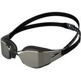 Speedo Unisex Fastskin Hyper Elite Mirror Goggles, Zwart/Oxid Grijs/Chroom, One Size