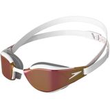 Speedo Fastskin Hyper Elite Mirror Zwembril, uniseks, voor volwassenen, wit/oxide grijs/roségoud, één maat