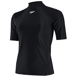 Speedo Rash Top met korte mouwen voor dames | UV-bescherming | Vrouwelijke Surf, Zwart/Wit, XXS