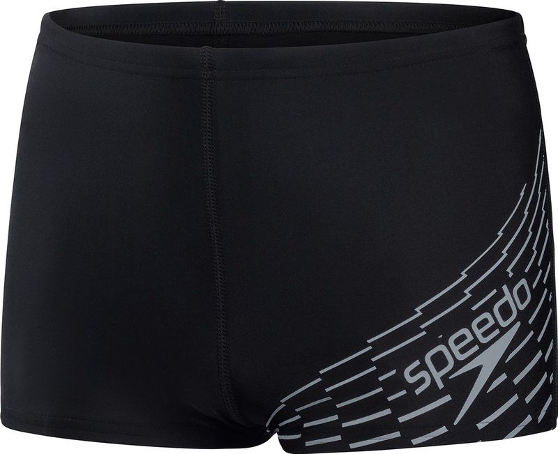Speedo - Medley Logo - Sportzwembroek - Zwart/Grijs - EnduraFlex Stof, Intern Trekkoord