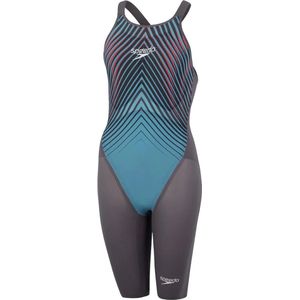 Speedo LZR Pure Valor Fastskin zwempak wedstrijdzwempak - Closedback Kneeskin Grey/Blue - GB 25