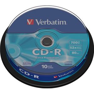 Verbatim CD-R 80 min 52 x 700 MB extra oppervlaktebescherming Spindle 10 stuks