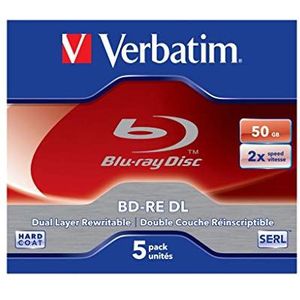 Verbatim BD-RE DL 50GB 2X, 5er Jewelcase, 43760, wit