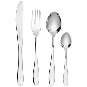 Salter BW10860EU7 Harrogate Cutlery Set – 16 Piece 18/10 Stainless Steel, Table Utensils for 4 Place Settings, Dishwasher Safe, Forks/Knives/Spoons/Teaspoons Included in Set, 25 Year Guarantee