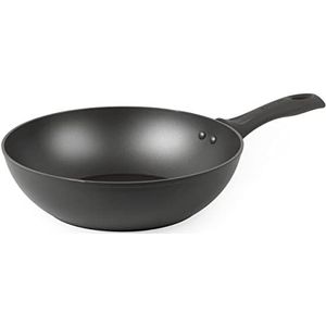 Salter BW11046EU7 Cosmos Collection Stir-Fry Pan Wok, 28cm, Non-Stick Coating, PFOA-Free, Soft-Touch Handles, Corrosion Resistant, Dishwasher Safe, Induction Hob Suitable, Forged Aluminium, Matte Grey