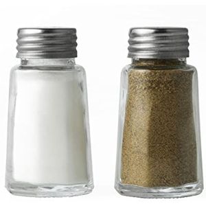 Salter 750 CLXR caféglazen shakerset, dubbele set, klassieke zout- en pepermolens, roestvrijstalen schroefdoppen, voor gemalen zout en peper, voor café/bistro, keuken, thuisgebruik, helder