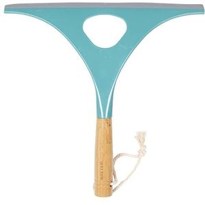 Salter LASAL71410C2EU7 Wooden Shower Squeegee with Rubber Lip, FSC®-Certified Bamboo Handle, Streak-Free Finish, Strong and Durable Window Squeegee, Made From Recycled Plastic, Cool Hues Collection