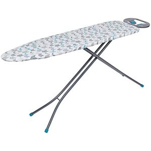 Beldray LA024398ARWEU7 Ironing Board, 137 x 38 cm, Adjustable Iron Rest, Lightweight, Easily Foldable for Compact Storage, Arrow Print, Grey/Turquoise