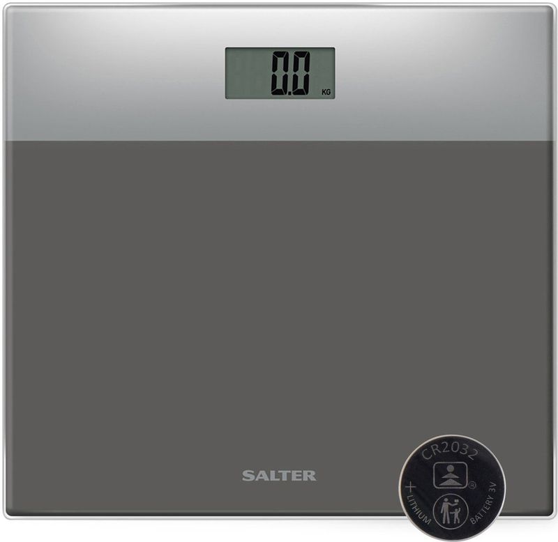 Salter - 9206 SVSV3R - Personenweegschaal - Zilver/Grijs - Glas - Max. 180 kg