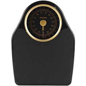Salter 145 GFEU16 Doctor Style Mechanical Bathroom Scale, Body Weight Scale With 150 KG Max Capacity, Easy to Read Dial with Rotating Pointer, Large Platform with Vinyl Mat, No Battery Required, Gold
