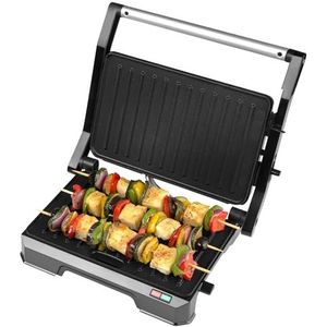 Progress EK5854P 2 in 1 Health Grill - Panini Press, Electric Grill with Non-Stick Plates, Opens out to 180° for Dual Cooking, No Oil Needed, Removable Drip Tray, Easy to Clean, Cool-Touch Handle,