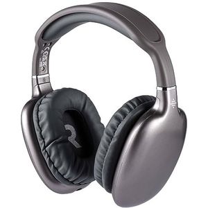 Intempo EE7041SPGRYSTKEU7 Bluetooth Metallic Headphones - Over Ear Headphones with Wireless Connectivity, Adjustable Headband, Wireless Range up to 25m, Hands-Free Calling, 12 Hours of Play Time, Grey