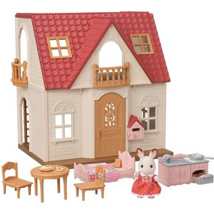 Sylvanian Families - Startershuis - Inclusief Meubeltjes en Chocoladekonijn - Te Combineren Met Ander Poppenhuis