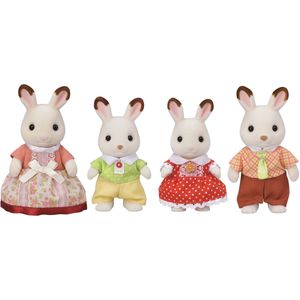 Sylvanian Families - Familie Konijn Chocolade - Miniatuur Dierfiguren - Beweegbaar